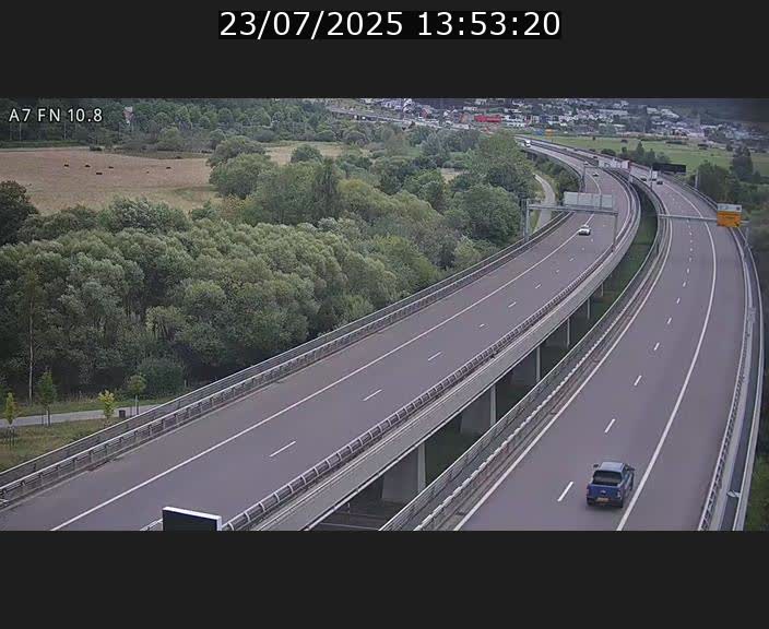 Caméra trafic Luxembourg - A7, Tunnel Gousselerbierg, sortie sud, direction rond-point Lorentzweiler (BK 10.8)