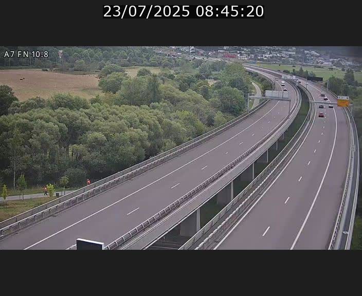 Caméra trafic Luxembourg - A7, Tunnel Gousselerbierg, sortie sud, direction rond-point Lorentzweiler (BK 10.8)