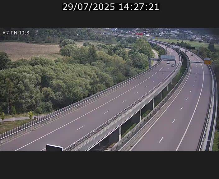 Caméra trafic Luxembourg - A7, Tunnel Gousselerbierg, sortie sud, direction rond-point Lorentzweiler (BK 10.8)