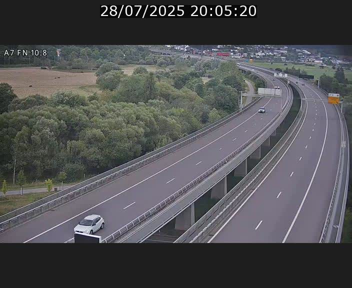 Caméra trafic Luxembourg - A7, Tunnel Gousselerbierg, sortie sud, direction rond-point Lorentzweiler (BK 10.8)