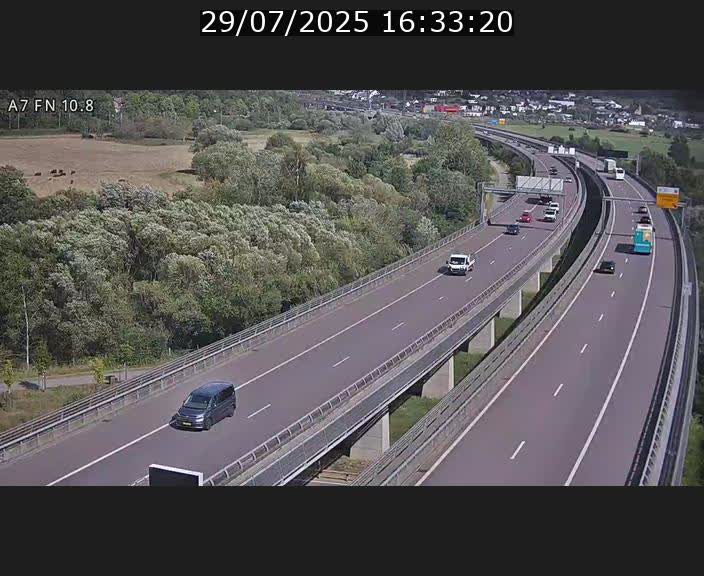 Caméra trafic Luxembourg - A7, Tunnel Gousselerbierg, sortie sud, direction rond-point Lorentzweiler (BK 10.8)