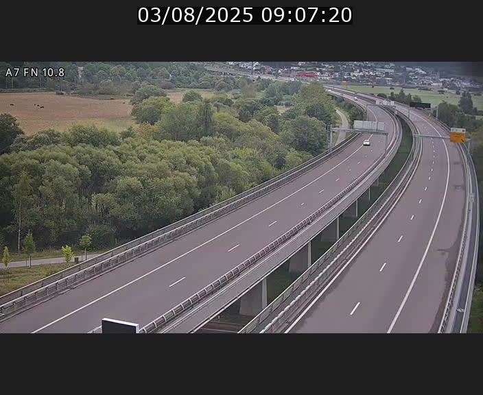 Caméra trafic Luxembourg - A7, Tunnel Gousselerbierg, sortie sud, direction rond-point Lorentzweiler (BK 10.8)