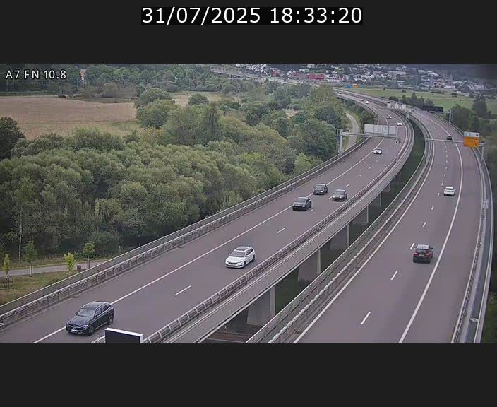 Caméra trafic Luxembourg - A7, Tunnel Gousselerbierg, sortie sud, direction rond-point Lorentzweiler (BK 10.8)