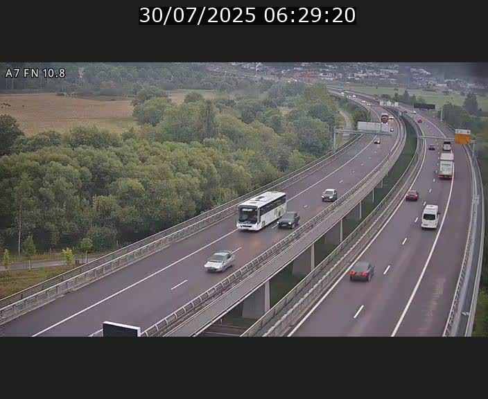 Caméra trafic Luxembourg - A7, Tunnel Gousselerbierg, sortie sud, direction rond-point Lorentzweiler (BK 10.8)