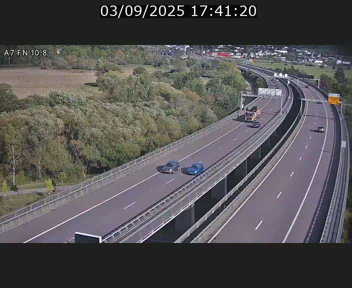 Caméra trafic Luxembourg - A7, Tunnel Gousselerbierg, sortie sud, direction rond-point Lorentzweiler (BK 10.8)