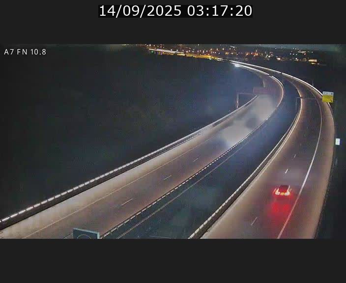 Caméra trafic Luxembourg - A7, Tunnel Gousselerbierg, sortie sud, direction rond-point Lorentzweiler (BK 10.8)
