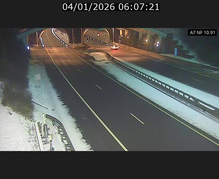 Caméra trafic Luxembourg - A7, Tunnel Gousselerbierg, entrée sud, direction Mersch