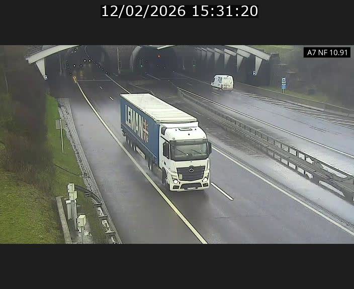 Caméra trafic Luxembourg - A7, Tunnel Gousselerbierg, entrée sud, direction Mersch