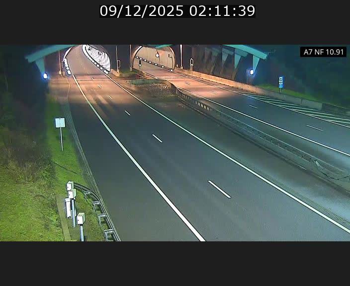 Caméra trafic Luxembourg - A7, Tunnel Gousselerbierg, entrée sud, direction Mersch