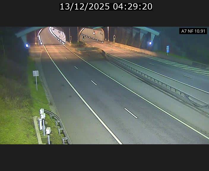 Caméra trafic Luxembourg - A7, Tunnel Gousselerbierg, entrée sud, direction Mersch