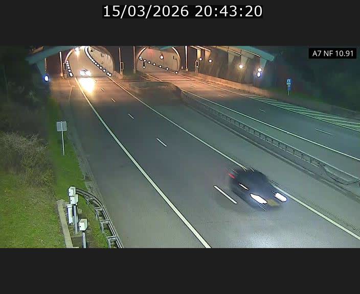 Caméra trafic Luxembourg - A7, Tunnel Gousselerbierg, entrée sud, direction Mersch