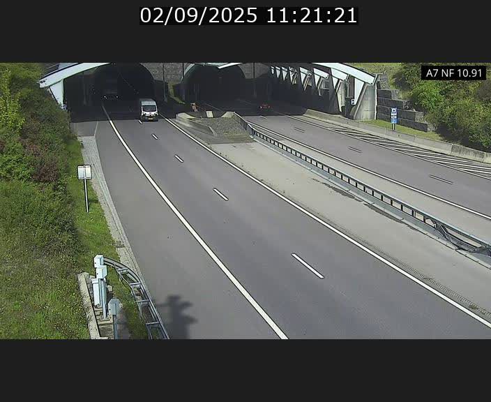 Caméra trafic Luxembourg - A7, Tunnel Gousselerbierg, entrée sud, direction Mersch