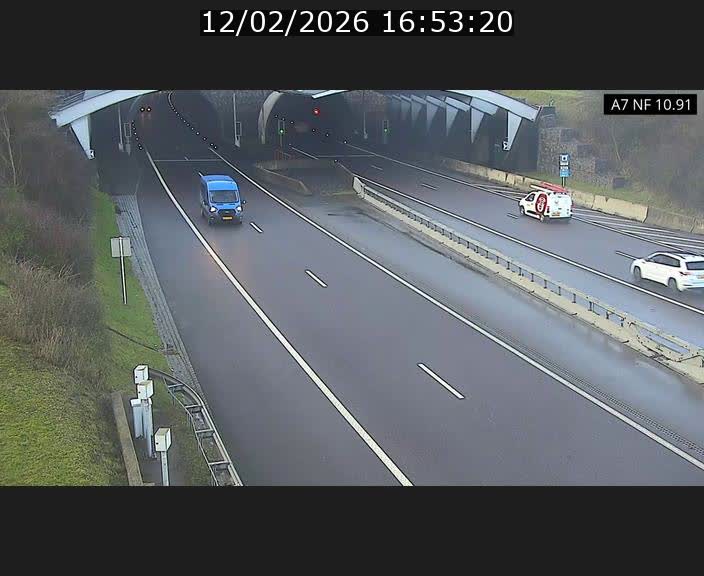 Caméra trafic Luxembourg - A7, Tunnel Gousselerbierg, entrée sud, direction Mersch