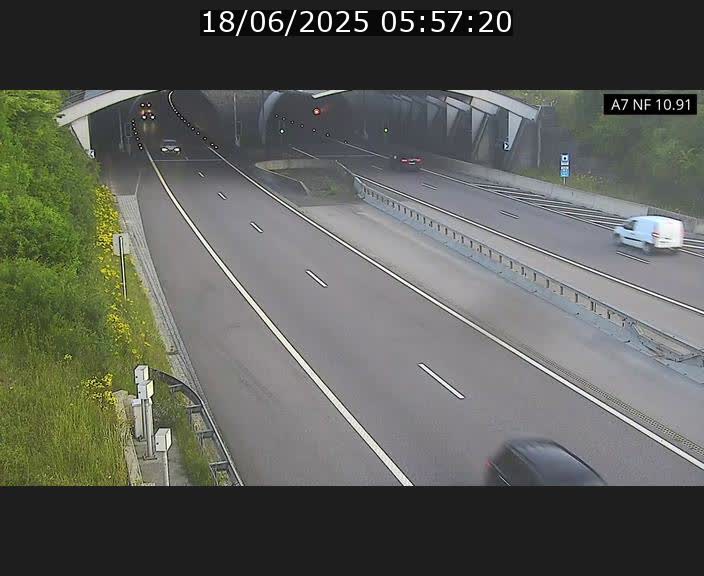 Caméra trafic Luxembourg - A7, Tunnel Gousselerbierg, entrée sud, direction Mersch