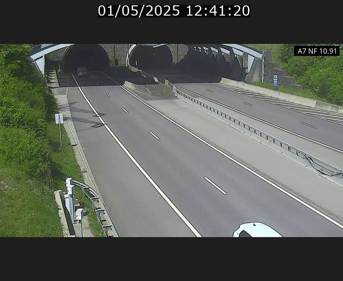 Caméra trafic Luxembourg - A7, Tunnel Gousselerbierg, entrée sud, direction Mersch