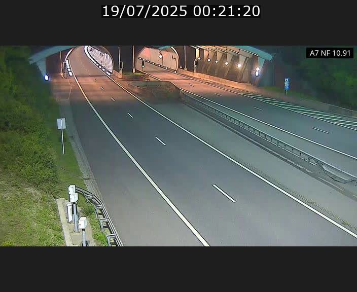 Caméra trafic Luxembourg - A7, Tunnel Gousselerbierg, entrée sud, direction Mersch