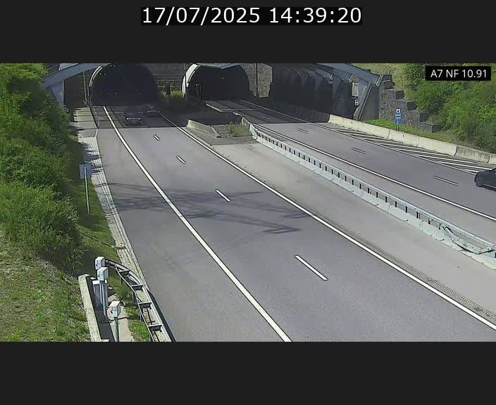 Caméra trafic Luxembourg - A7, Tunnel Gousselerbierg, entrée sud, direction Mersch