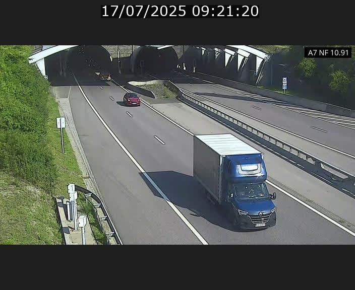 Caméra trafic Luxembourg - A7, Tunnel Gousselerbierg, entrée sud, direction Mersch