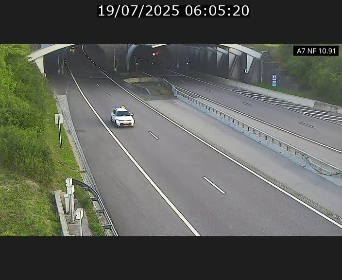 Caméra trafic Luxembourg - A7, Tunnel Gousselerbierg, entrée sud, direction Mersch