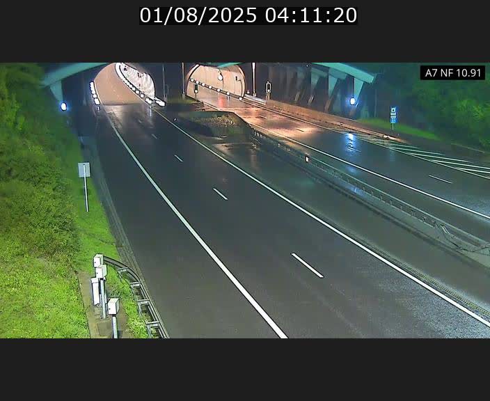 Caméra trafic Luxembourg - A7, Tunnel Gousselerbierg, entrée sud, direction Mersch