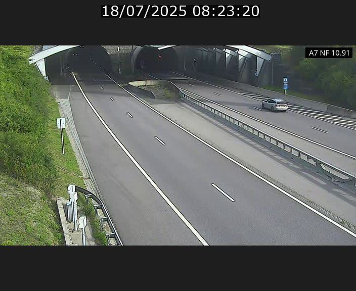 Caméra trafic Luxembourg - A7, Tunnel Gousselerbierg, entrée sud, direction Mersch