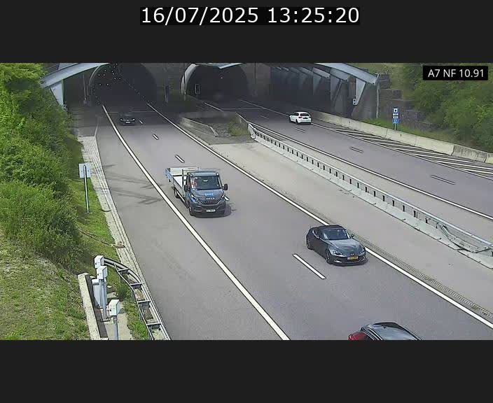 Caméra trafic Luxembourg - A7, Tunnel Gousselerbierg, entrée sud, direction Mersch