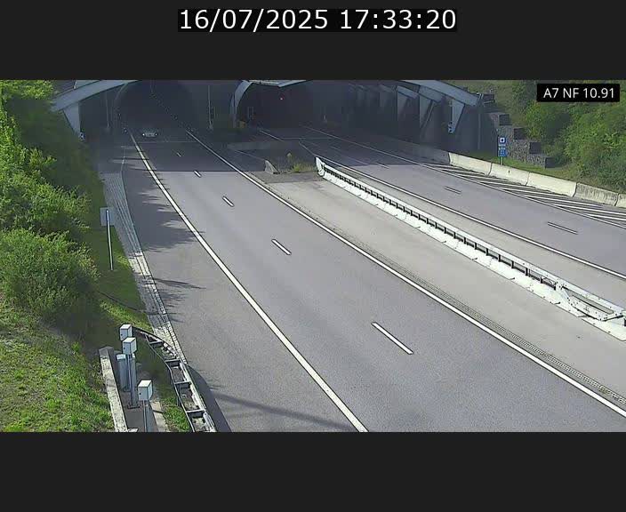 Caméra trafic Luxembourg - A7, Tunnel Gousselerbierg, entrée sud, direction Mersch