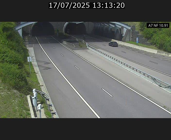 Caméra trafic Luxembourg - A7, Tunnel Gousselerbierg, entrée sud, direction Mersch