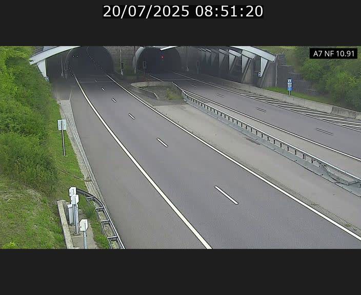 Caméra trafic Luxembourg - A7, Tunnel Gousselerbierg, entrée sud, direction Mersch
