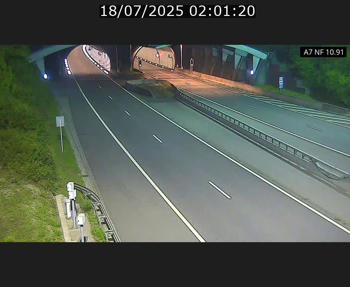Caméra trafic Luxembourg - A7, Tunnel Gousselerbierg, entrée sud, direction Mersch