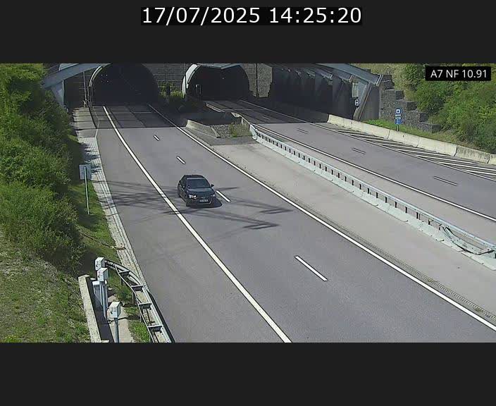 Caméra trafic Luxembourg - A7, Tunnel Gousselerbierg, entrée sud, direction Mersch
