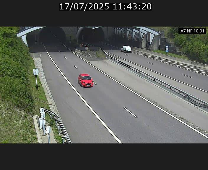 Caméra trafic Luxembourg - A7, Tunnel Gousselerbierg, entrée sud, direction Mersch