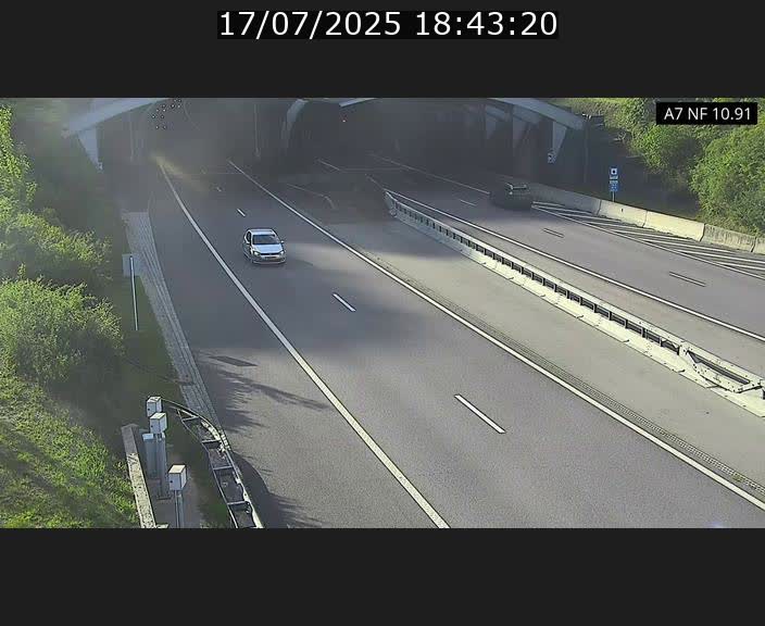 Caméra trafic Luxembourg - A7, Tunnel Gousselerbierg, entrée sud, direction Mersch