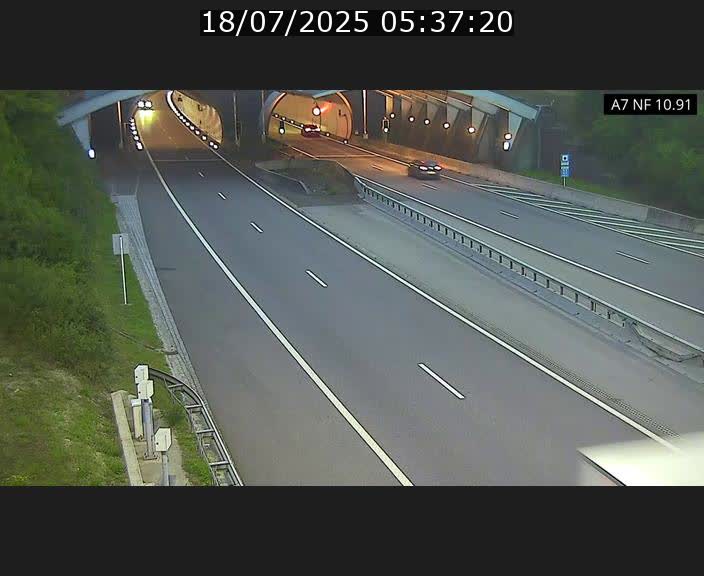 Caméra trafic Luxembourg - A7, Tunnel Gousselerbierg, entrée sud, direction Mersch