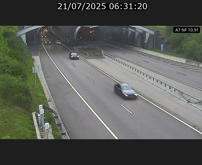 Caméra trafic Luxembourg - A7, Tunnel Gousselerbierg, entrée sud, direction Mersch