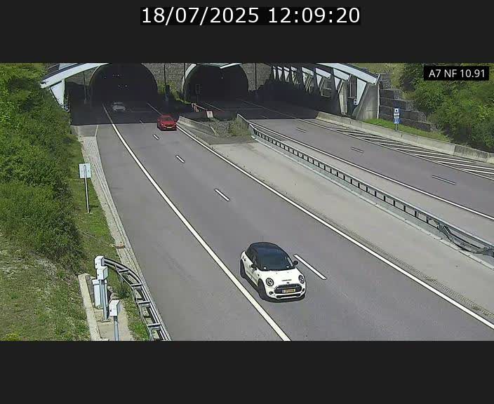 Caméra trafic Luxembourg - A7, Tunnel Gousselerbierg, entrée sud, direction Mersch