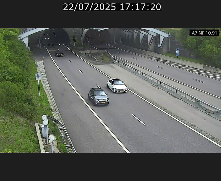 Caméra trafic Luxembourg - A7, Tunnel Gousselerbierg, entrée sud, direction Mersch