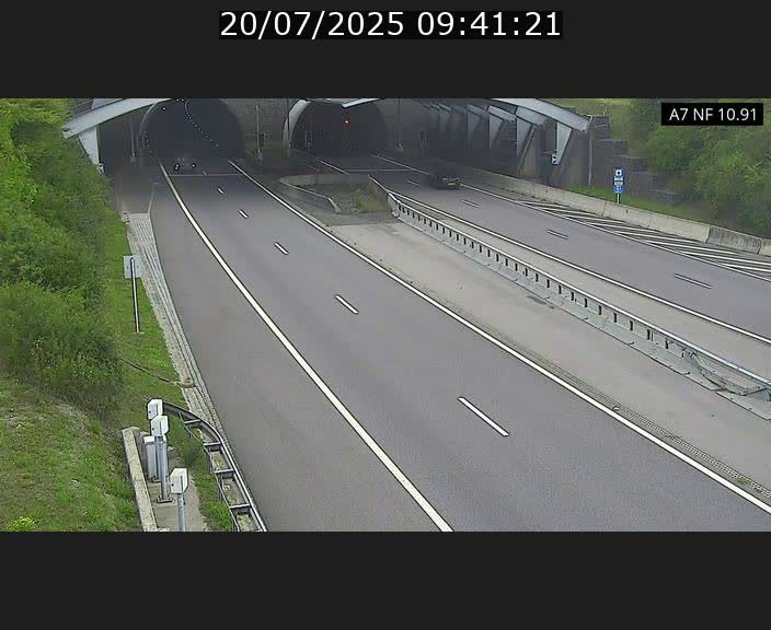 Caméra trafic Luxembourg - A7, Tunnel Gousselerbierg, entrée sud, direction Mersch