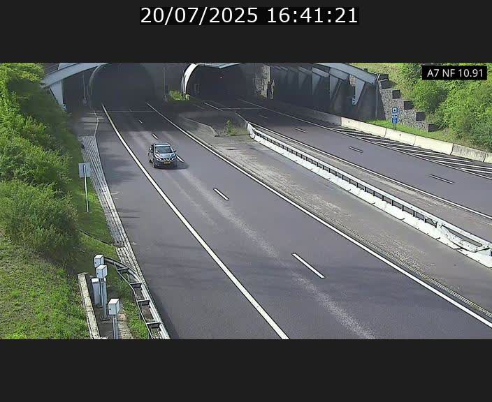 Caméra trafic Luxembourg - A7, Tunnel Gousselerbierg, entrée sud, direction Mersch