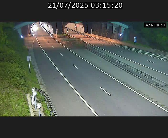 Caméra trafic Luxembourg - A7, Tunnel Gousselerbierg, entrée sud, direction Mersch