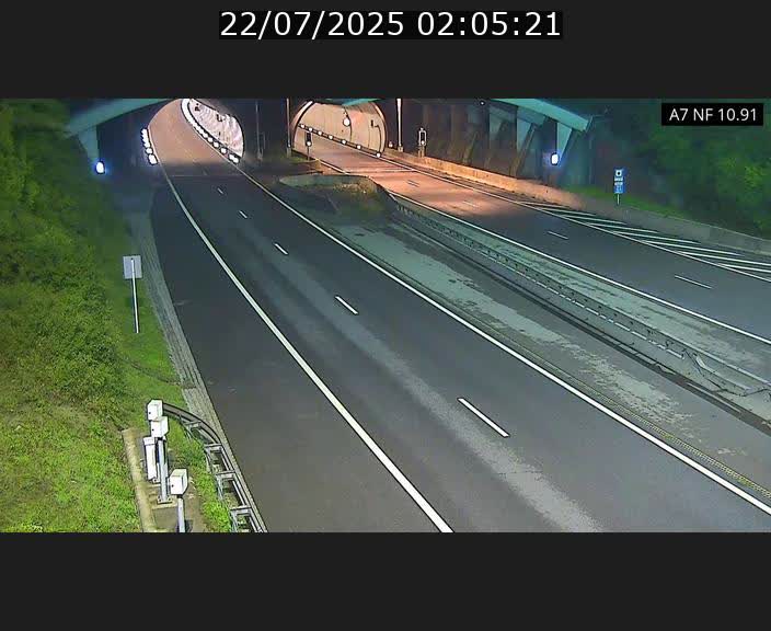 Caméra trafic Luxembourg - A7, Tunnel Gousselerbierg, entrée sud, direction Mersch