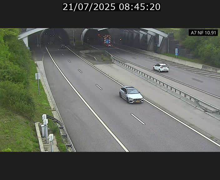 Caméra trafic Luxembourg - A7, Tunnel Gousselerbierg, entrée sud, direction Mersch