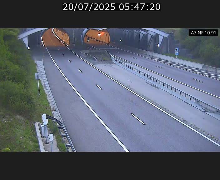 Caméra trafic Luxembourg - A7, Tunnel Gousselerbierg, entrée sud, direction Mersch
