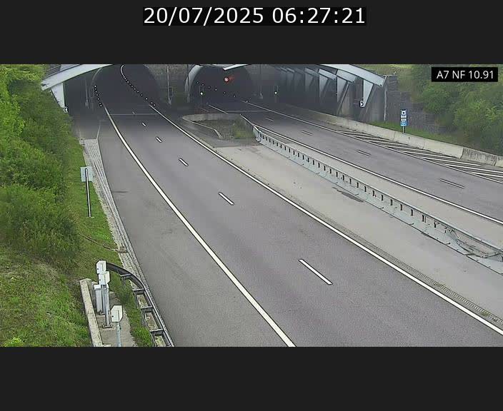 Caméra trafic Luxembourg - A7, Tunnel Gousselerbierg, entrée sud, direction Mersch