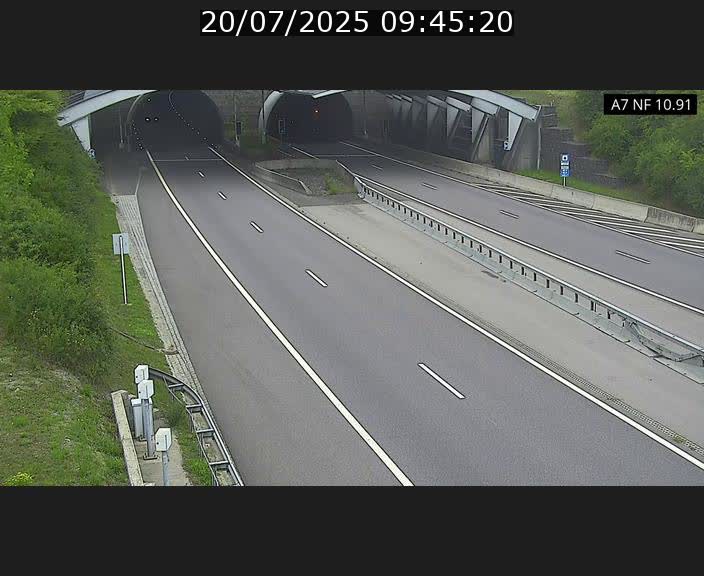 Caméra trafic Luxembourg - A7, Tunnel Gousselerbierg, entrée sud, direction Mersch