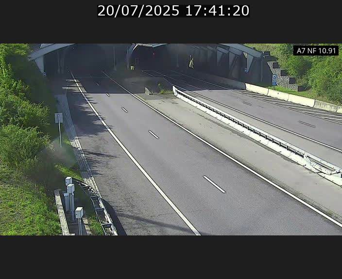 Caméra trafic Luxembourg - A7, Tunnel Gousselerbierg, entrée sud, direction Mersch