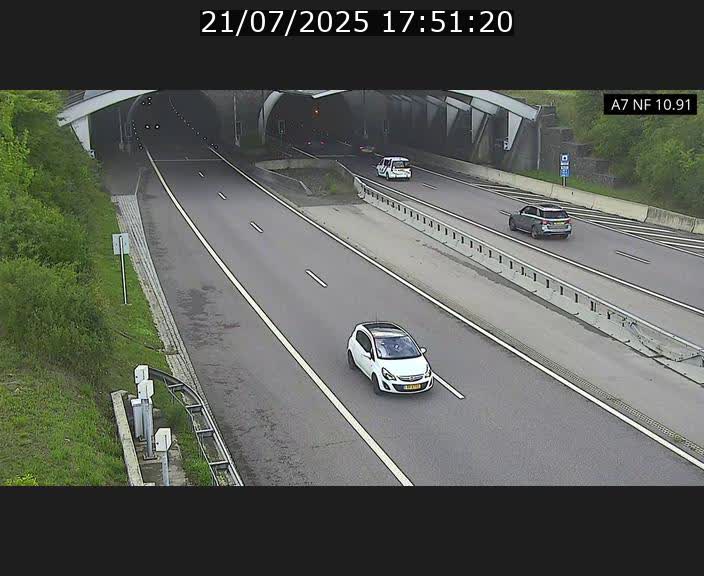 Caméra trafic Luxembourg - A7, Tunnel Gousselerbierg, entrée sud, direction Mersch