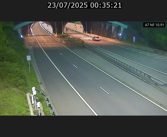 Caméra trafic Luxembourg - A7, Tunnel Gousselerbierg, entrée sud, direction Mersch