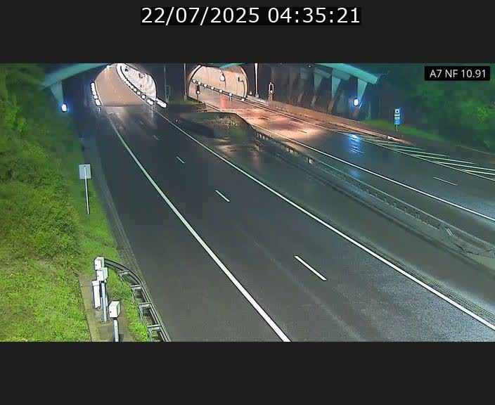 Caméra trafic Luxembourg - A7, Tunnel Gousselerbierg, entrée sud, direction Mersch