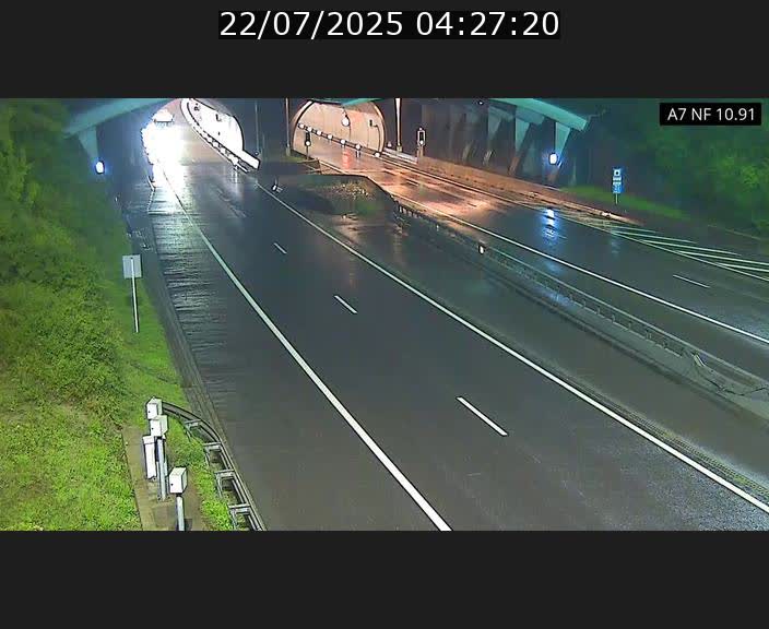 Caméra trafic Luxembourg - A7, Tunnel Gousselerbierg, entrée sud, direction Mersch